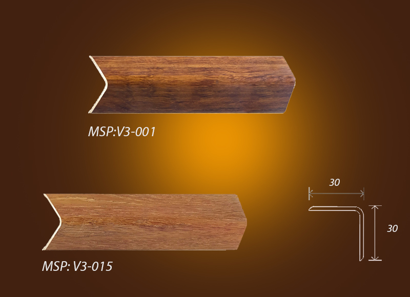 Mẫu phào chỉ PS nẹp góc chống cháy  V3-001 vs V3-015