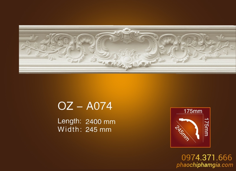 Mẫu phào cổ trần hoa văn OZ-A074